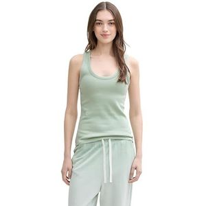 TOM TAILOR Denim Damestop met geribbelde structuur, 13632 - Fresh Mint Green, XXL