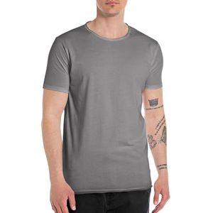 Replay Basic T-shirt voor heren, korte mouwen, regular fit, 622 titanium, XXL