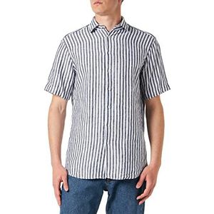 Seidensticker Men's Regular Fit Shirt met korte mouwen, donkerblauw, 47, donkerblauw