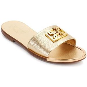 DKNY Dames Gracen Leather Flat Slide, goud, 37 EU
