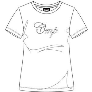 CMP Stretch T-shirt van jersey voor dames, wit-grijs, 46 NL