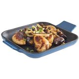 APS Serveerpan ""Cast Iron"" - Mini gietijzeren pan, geëmailleerd gietijzer, vierkant, B x D x H: 13 cm x 13 cm x 2 cm, stapelbaar, ovenvast, kom, blauw