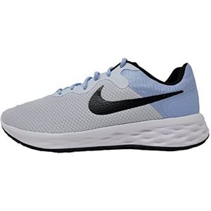 NIKE Revolution 6 Sneaker voor heren, Voetbal Grijs Zwart Kobalt Bliss Wit, 39 EU