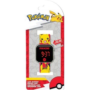 kids licensing Digitale Pokemon, Pikachu, duurzame batterij, volledige functies, verstelbare band, led, voor kinderen, origineel design, vierkant, kinderhorloge, perfect als cadeau POK4387