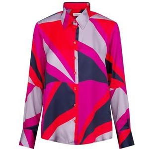 Seidensticker Damesblouse, modieuze blouse, regular fit, hemdblousekraag, lange mouwen, 100% viscose, rood, 42