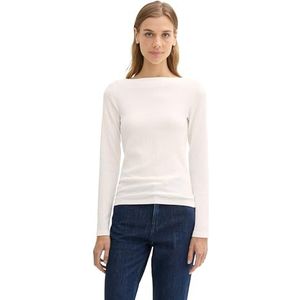 TOM TAILOR Denim T-shirt met lange mouwen voor dames, 10332 - Off White, XXL