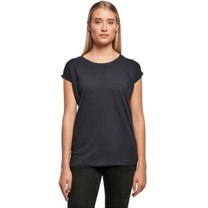 Build Your Brand - Extended Shoulder T-shirt - Marineblauw - Dames