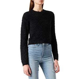Urban Classics Dames Dames Dames Cropped Feather Sweater Sweatshirt, zwart, L