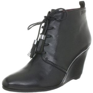 JETTE Simple Story Anklelace Wedge 63/22/06321 dames fashion halve laarzen & enkellaarzen, zwart zwart 900, 36 EU
