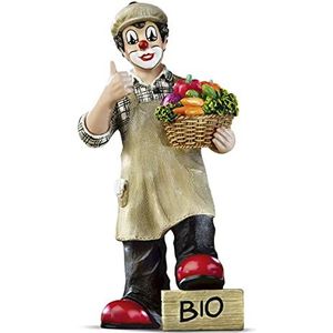 Gilde Clown figuur Alles Bio - decoratieve figuur clown verzamelstuk - 8 x 6 x hoogte 16 cm - verpakt in geschenkdoos - decoratieve keuken