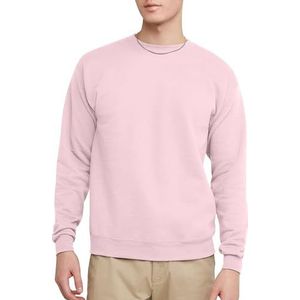 Hanes Heren EcoSmart Fleece Sweatshirt, Katoenmix Trui, Ronde hals Sweatshirt voor Heren (1 of 2 stuks), Lichtroze 1 Pack, M