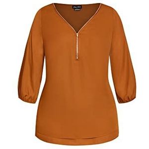 CITY CHIC Plus Size Top Sexy Fling E/S, in Gember, Grootte, 18, Gember, 44 grote maten