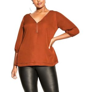 CITY CHIC Plus Size Top Sexy Fling E/S, in Gember, Grootte, 18, Gember, 44 grote maten