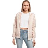 Build Your Brand Dames jas Ladies Windrunner, Basic Windbreaker voor vrouwen met capuchon verkrijgbaar in 3 kleuren, maten XS - 5XL, lichtroze/wit, XL