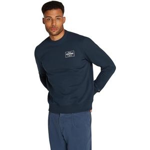 Tommy Hilfiger Heren MONOTYPE LABEL SWEATSHIRT MW0MW37466 Pullover Sweatshirt, Blauw, S, Blauw (avondlucht), S