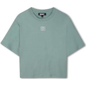 DKNY D62413 T-shirt voor meisjes, Blauw, 6 Jaren