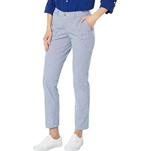 Tommy Hilfiger Hampton Chinobroek voor dames – lichte broek met ontspannen pasvorm, Blauw/Wit, 12