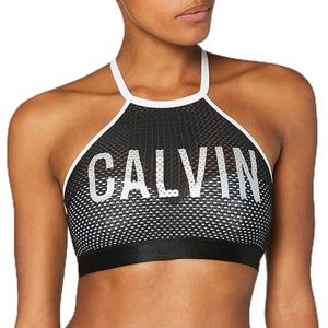 Calvin Klein Dames Mesh High Neck Crop Top Bikini bovendeel