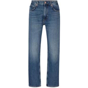 HUGO Menswear - Jeans - Blauw - Denim - Normale Pasvorm - Rechte Pijpen