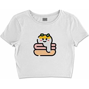 Bona Basics, Digitale print, basic T-shirt voor dames, 100% katoen, wit, casual, bovenstuk voor dames, maat: M, Wit