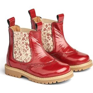 Wheat Chelsea laarzen winterlaarzen voor jongens en meisjes, uniseks, 100% patent leer, ademend, sneeuwschoen, 2072 Rood, 25 EU