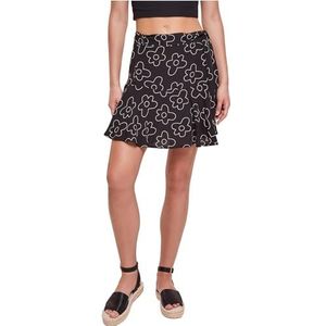Urban Classics Heren Ladies Viscose Mini Rok Shorts, Blackflower, L