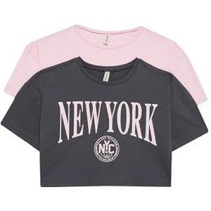 DeFacto T-shirt voor meisjes, antraciet, 5-6 Jaar