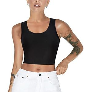 LODAY Vrouwen Transgender Tomboy FTM Elastische Borst Binder BH Pullover Tank Top, Zwart, S