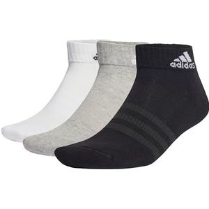 adidas, Gewatteerde sportkleding enkelsokken 6 paar, sokken, medium grijs heather/wit/zwart, M, unisex volwassen