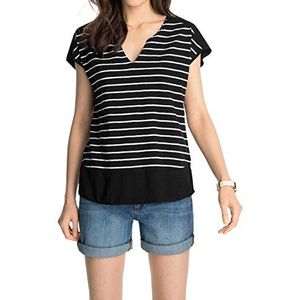 ESPRIT dames T-shirt in materiaalmix, gestreept