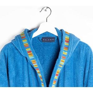 Spugnissima - Badjas met capuchon Yupi Junior 100% katoen effen 4-6 jaar blauw