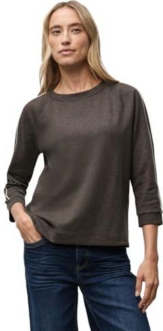 Street One Dames Shirt met banddetail in Bruin, in size: 34