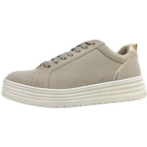 MARCO TOZZI - 2-23706-42 - Damessneakers - Beige - Textiel/Synthetisch