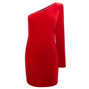 SIDONA One Shoulder mini-jurk voor dames, rood, L