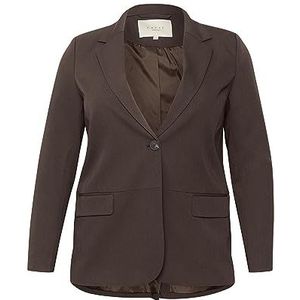 Kaffe Curve Plus-Size damesblazer met lange mouwen, zakken met één knoop aan de voorkant, Java, 50/Grote Maat