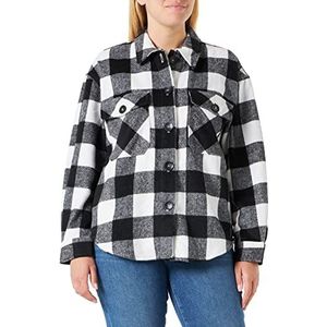 ONLY Onlny Marsala Check Shacket Cc OTW Hemd-jas voor dames, Helder wit/Checks: zwart, M