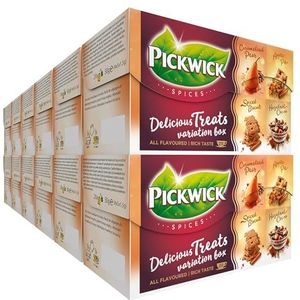 Pickwick Spices Delicious Treats Variatiebox Met 4 Verschillende Smaken Zwarte Thee (240 Theezakjes - Rainforest Alliance Gecertificeerd) - 12 x 20 Zakjes