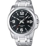 Casio Analoog kwartshorloge voor heren met roestvrijstalen armband MTP-1314PD-1AVEF, Zwart/Metallic, grande, Armband