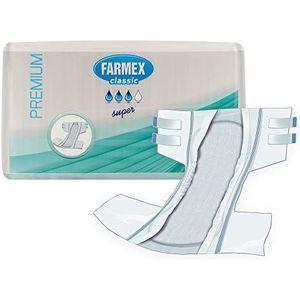 Farmex 03JOL3323020 PREMIUM SUPER Luiers voor Volwassenen – Absorberend en Resistent – Latexvrij, Luchtdoorlatend & Hypoallergeen – Zacht voor de Huid – 30 Stuks – Maat M