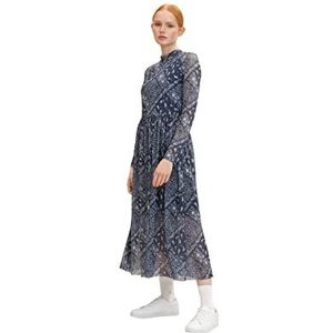 TOM TAILOR Denim Dames Midi-jurk met bloemenpatroon 1024509, 30203 - Blue White Bandana Print, XL