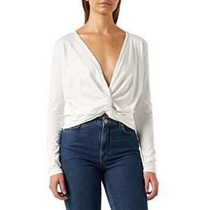 LTB Jeans Dames Getomo shirt met lange mouwen, White 100, S, wit 100, S