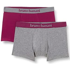 bruno banani Herenshort 2 stuks flowing ondergoed, paars/grijslang, XXL
