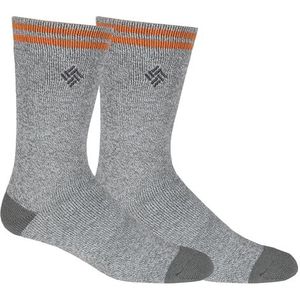 Columbia Heren Medium Gewicht Thermische Casual Sok (Pack van 2), Grijs, Large
