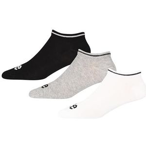 Lee Mannen Unisex Enkel Womens Designer Katoenen Sokken in Zwarte Schoenvoeringen, Zwart/Wit/Grijs Marl, 40-42 EU
