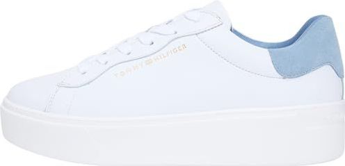 Tommy Hilfiger Vrouwen Chic Platform Cupsole Sneaker FW0FW09021 Low Top, Wit (Wit/Helder Water), 36, Wit Wit Helder Water, 36 EU