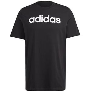 adidas Heren Essentials Single Jersey Lineair Geborduurd Logo T-shirt met korte mouwen, M Kort Zwart