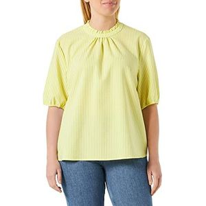 Taifun Dames 360301-11001 blouse, vibrant lime patroon, 44, Vibrant limoen patroon