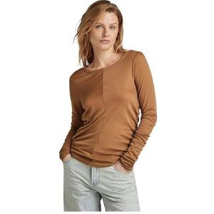 G-STAR RAW Gathered Slim Long Sleeve, Bruin (Toasted Coconut D24516-d528-g289), M