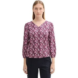 TOM TAILOR T-shirt voor dames, 36837 - Berry Floral Design, S