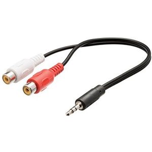 Valueline VLAB2250B02 - kabelinterface-/adapter (3,5 mm, 2 x RCA, mannelijke connector/vrouwelijke connector, 0,2 m, zwart, rood, wit)